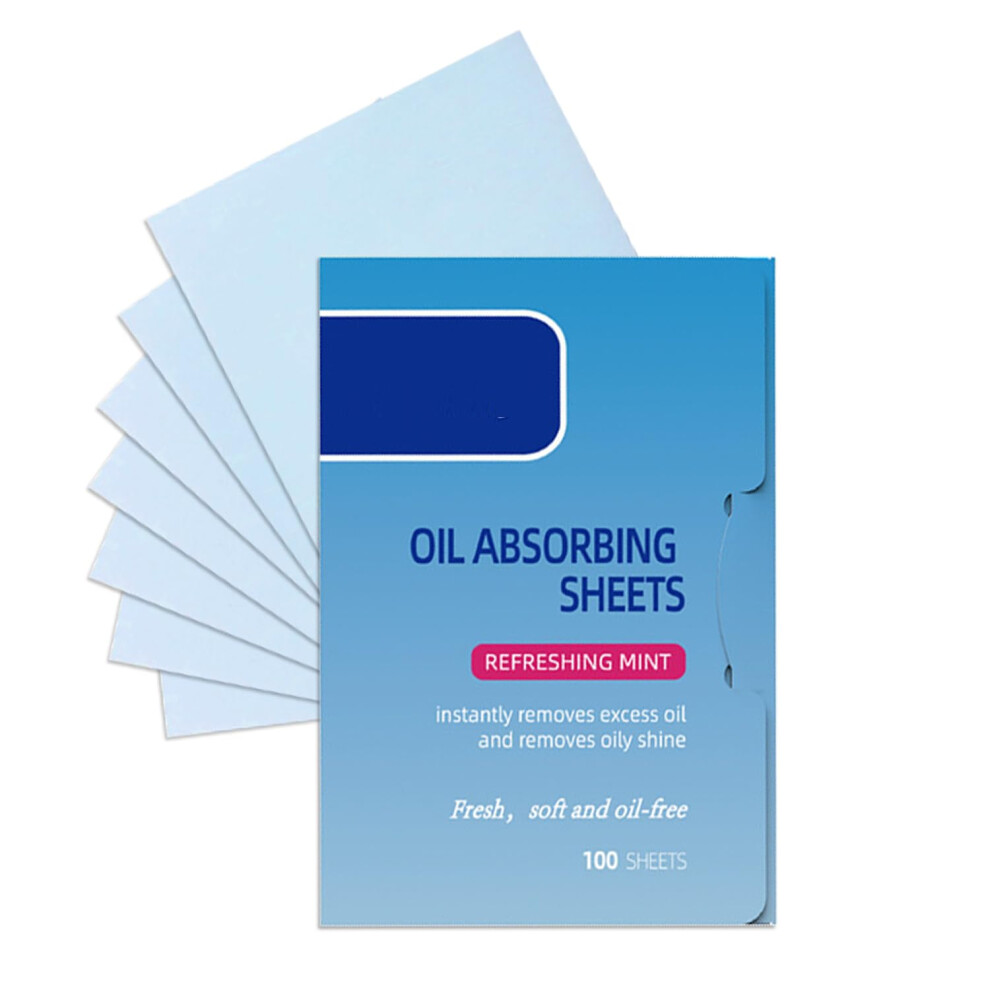 Blue Face Oil Blotting Sheets With Absorbing Paper For Oily Skin, Portable Makeupfriendly Wipes (60 Pack)