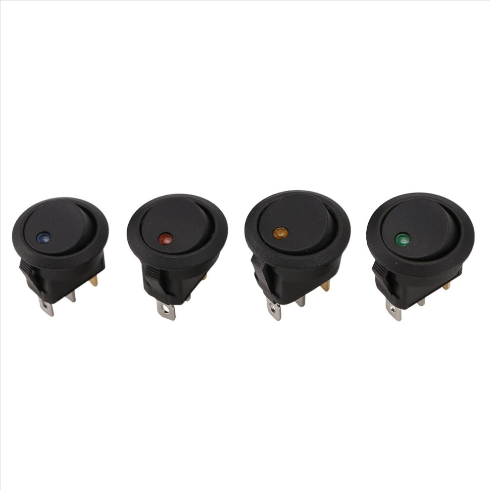 24Pcs Round Dot Rocker Toggle Switch 20A 12V Dc On/Off Control For Car 4852494371861