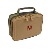 The organized fishing bag has a variety of pockets to simplify your fishing management, brown.