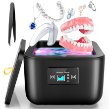 Ultrasonic Jewelry Cleaner 45kHz Dental Retainer Machine with UV for Rings Watches Dentures