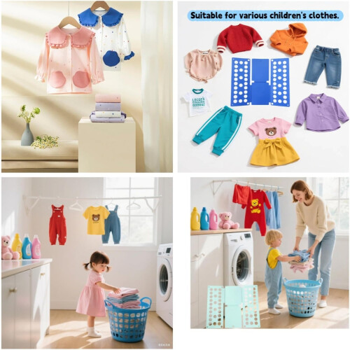 TShirt Folding Board Clothes Organizer for Laundry, Quick Fold Tool for Home Storage Kids Use Light Grey 2