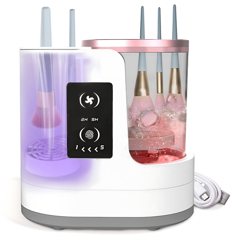 Electric Makeup Brush Cleaner & Dryer with Auto Timer, USB Portable Washer for Cosmetic Brushes
