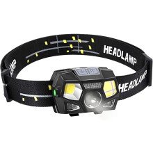 Vielseitige Stirnlampe mit Bewegungssensor, Rotlichtmodus für diskreten Einsatz bei Outdoor-Aktivitäten