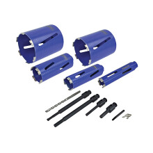 Faithfull FAIDCKIT11 Diamond Core Drill Kit & Case Set of 11