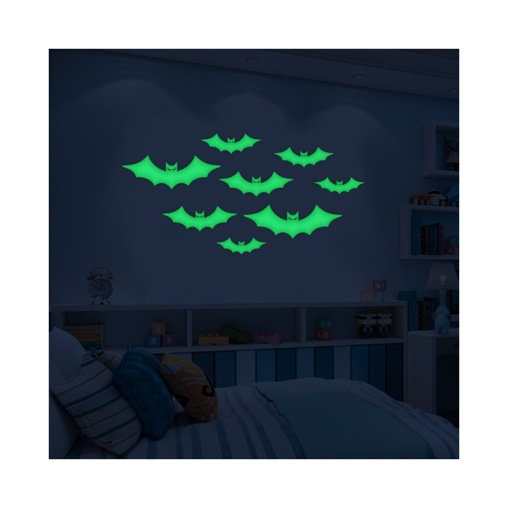 Creative Diy Background, Removable Wall Decor For Halloween Party, Halloween Luminous Decals With Pumpkin, Ghost, Spider, Bats Patterns, Semi-Gloss Vi 9454554994031