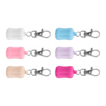Pack Of 6 Silicone Lip Balm Keychains Secure Clip-Striped style
