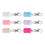 Pack Of 6 Silicone Lip Balm Keychains Secure Clip-Striped style 1