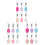 Pack Of 6 Silicone Lip Balm Keychains Secure Clip-Striped style 2