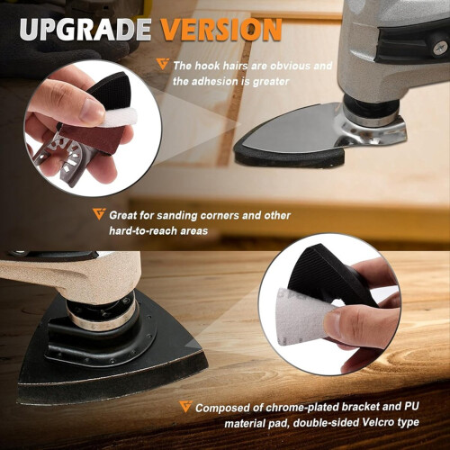 208Pcs Oscillating Tool Sanding Pads Kit,with Triangle and Finger Pad, 2
