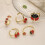 Adjustable Ladybugs Insect Ring Featuring Multicolor Enamel-A 5