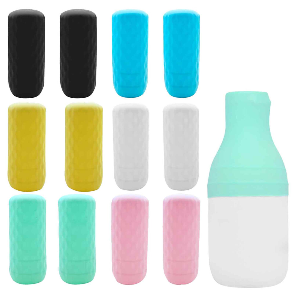 Fits Multiple Bottles Silicone Container Protectors, Non-Toxic Reusable Containers For Leak Proofing, Glow In The Dark For Enhanced Visibility 9454554995960