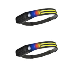 USB Rechargeable Head Torch Headlamp,2 Pack 230 Wide Beam Super Bright Headtorch with Hands Free Sensor for Adults Kids