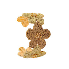Artistic Bohemian Bracelet For Women Handmade Raffia-Grey brown