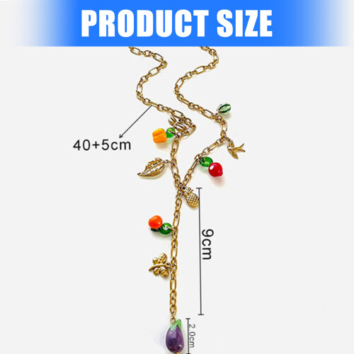 Vibrant Fruit Themed Y Necklace Adjustable Length for Beach 2