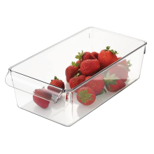 Crystal Clear Refrigerator Drawer Organizers, Stackable Fridge Drawer Bins for Easy Access and Enhanced Storage, Transparent Organizer for Kitchen Sto
