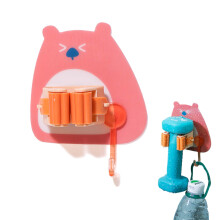 Broom Holder Wall Mount SelfAdhesive Mop Clip AntiSlip Handle Hanger for Kitchen Bathroom (Bright Orange)