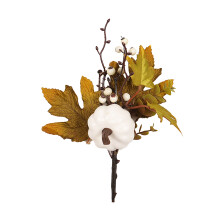 Bezaubernde künstliche Kürbisdekorationen, farbenfrohes Design für die Herbsternte, Mini-Kürbisse mit Ahornblättern und Beeren für die