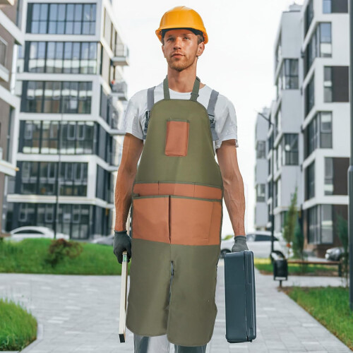Garden apron with large pockets for workshop and outdoors Oxford material efficient tool storage durable protective apron 2