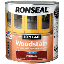 Ronseal 10 Year Woodstain For Windows & Doors, Mahogany - 2.5L