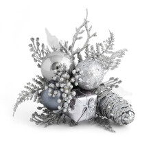 Materiales para manualidades DIY con ramitas de hoja perenne, tallos de bayas artificiales para árbol de Navidad, adornos brillantes para añadir