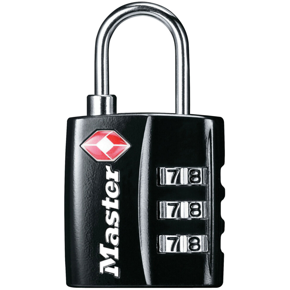 Master Lock 4680BLK TSA 3 Digit Combination Black 30mm Padlock