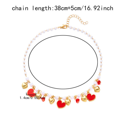 Adjustable Cherry Strawberry Heart Necklace With-Flat cherry 1