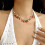 Adjustable Cherry Strawberry Heart Necklace With-Flat cherry 7
