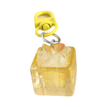 Artistic Resin Butterfly Keychain Modern Square Pendant-Yellow