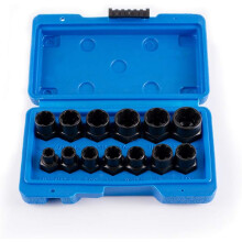 Kit d'extracteurs de boulons pour une extraction sans dommage, coffret de rangement inclus. 13 pièces. Extracteur de boulons et Ă©crous Ă