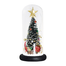 Pre-lit Decorative Miniature Trees, Solid Wood Base for Stable Holiday Display