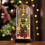 Pre-lit Decorative Miniature Trees, Solid Wood Base for Stable Holiday Display 2