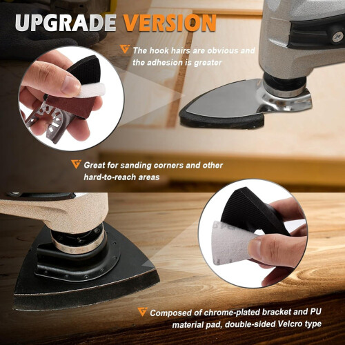 260pcs Oscillating Tool Sanding Pads Kit, Triangle & Finger Pad, 250pc 2