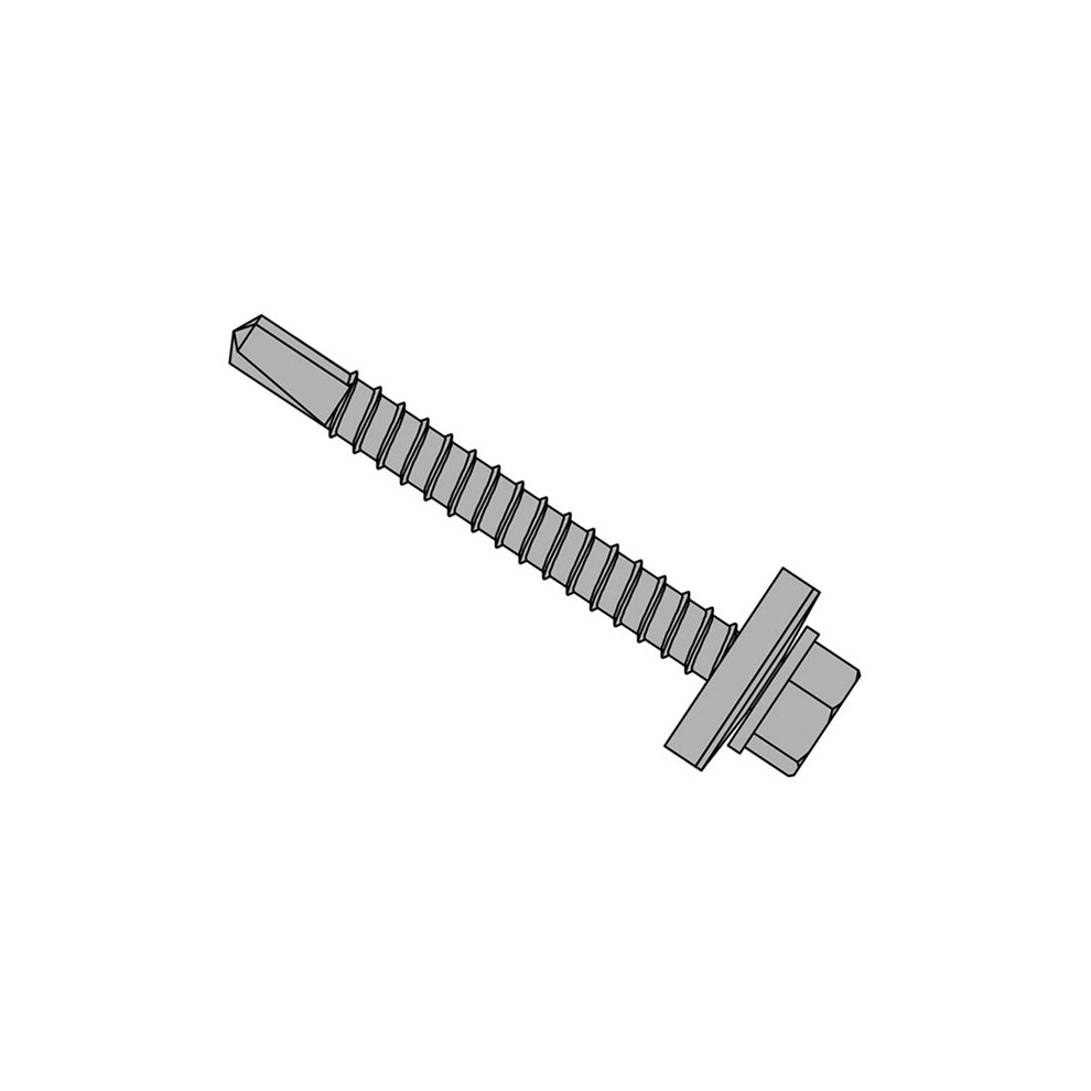 Forgefix TFHW16SD5575L TechFast Roofing Sheet to Steel Hex Screw & Washer No.3 Tip 5.5 x 75mm Box 100
