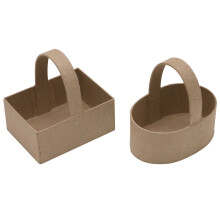 Set of 6 Assorted Paper Mache Cardboard Easter Craft Baskets