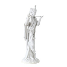 Dekorative Krishna-Statue aus Kunstharz, hinduistische-Weiß