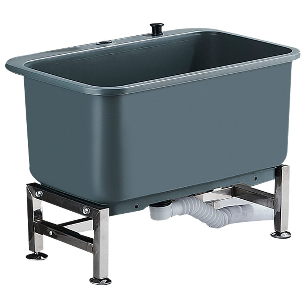 Commercial Floor Mop Sink 60Cm Gray Utility Basin With Drain For Laundry Bathroom Hotel Outdoor Use 9323874693620