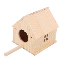 Parrot Nesting Box For Cockatiels Wooden Bird House For Hatching Ventilated Nest Box Natural Finish Modern Design