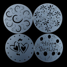 4 Pieces Cake Stencil Set Flower Cake Plastic Mold Decorating Tool DIY Lace Flower Edge Fondant Decorating Tool Bakeware Template