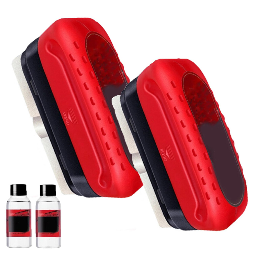 Car Window Oil Film Cleaning Brush 2 Pack, Antifog Rainproof Glass Cleaner With Refills For Improved Visibility 9323874693453