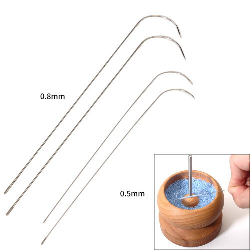 10pcs Upgraded Hook Tip Beading Needle For Tiny Beads-0.8MM 1
