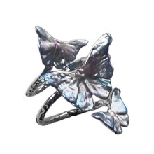 Candy Color Changing Butterfly Design Ring Adjustable Alloy