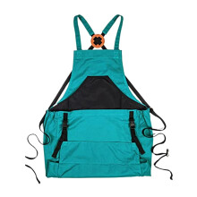 Doublelayer waterproof Oxford fabric apron with large chest pocket for picking (Blue)