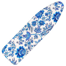 Ironing Board Cover 15x54 Inch with Elastic Edge, Hook Loop Fasteners, Scorch Resistant Cotton Padding Celadon Blue