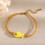 Soft Braid Fish Charm Bracelet Stainless Steel-Yellow 6