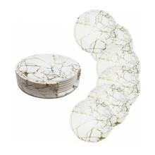 Pratos descartáveis elegantes, porta-copos absorventes com estampa de mármore, perfeitos para reuniões, festas, cafeterias e bares. Resistentes a