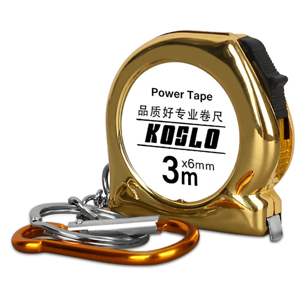 Miniature Carbon Steel Tape Measure 3Meter With Clip Abs-Gold 7754001088088