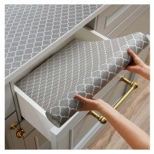 Shelf Liner Non Adhesive 12x118 in, Waterproof Anti Slip Cabinet and Drawer Liner for Kitchen Shelves Gray
