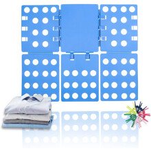 Efficient Clothes Folder, T-Shirt Folder With 10 Clips For Seamless Folding, Space-Saving Solution For Closet (Blue)