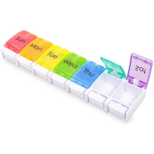 Pilulier hebdomadaire polyvalent, pilulier détachable aux couleurs de l'arc-en-ciel pour une utilisation facile, compartiments amovibles