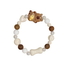Brown Bear Charm Bracelet Ceramic Animal Jewelry Trendy-hello